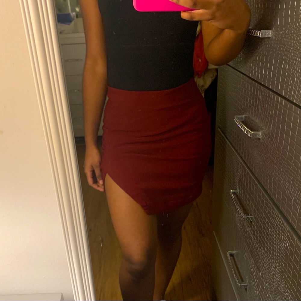 Skirts mini dark red